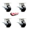 Service Caster 4 Inch Kingpinless Polyolefin Wheel Swivel Caster Set with Brakes SCC-KP30S420-POR-SLB-4 - alternate 3